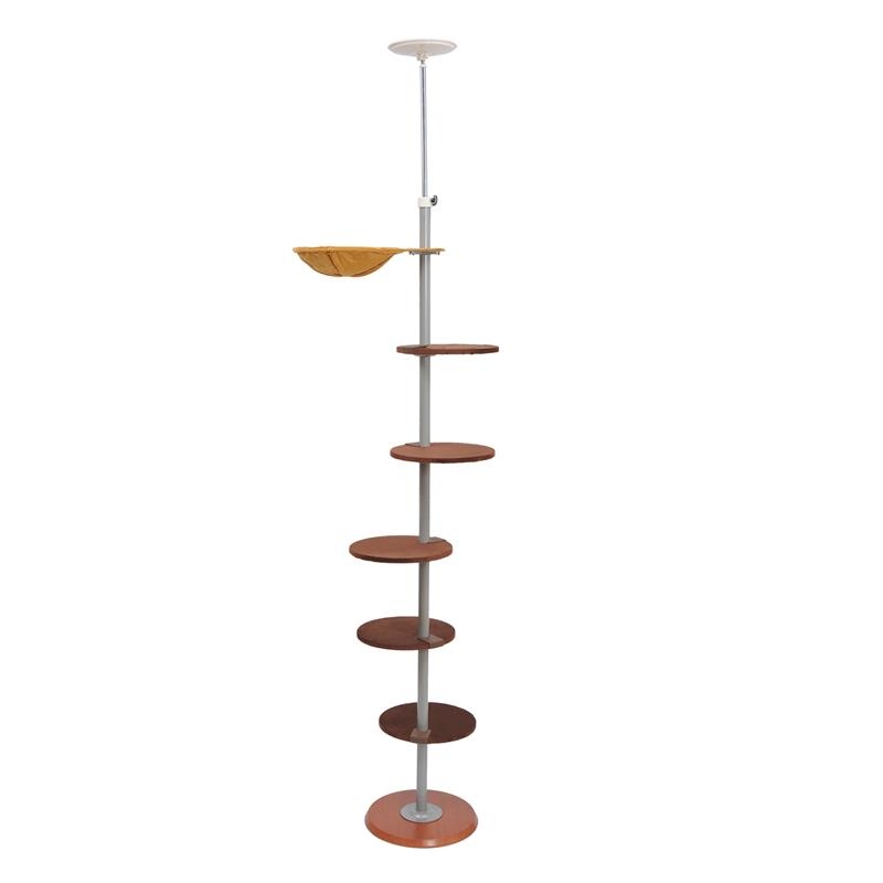 Pawhut 104" Floor-to-Ceiling Adjustable Spiral Climbing Cat Tree Tower