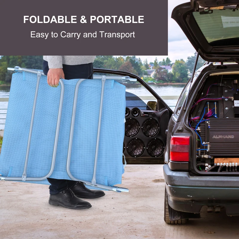 Outsunny Lightweight Outdoor Patio Folding Chaise Lounge Chair - Blue