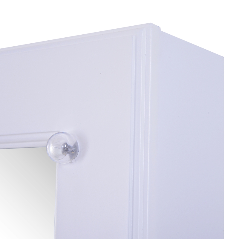 HomCom 58" Lockable LED Lighted Jewelry Storage Cabinet Armoire with Full-Length Mirror - White