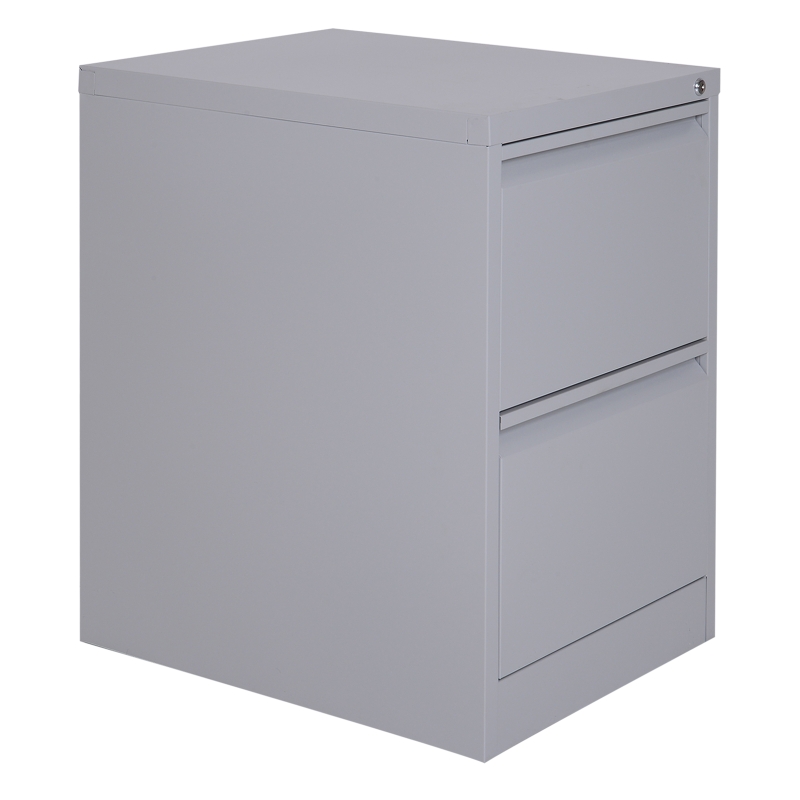 Vinsetto 28" Metal 2 Drawer Vertical Locking Office Filing Cabinet - Grey