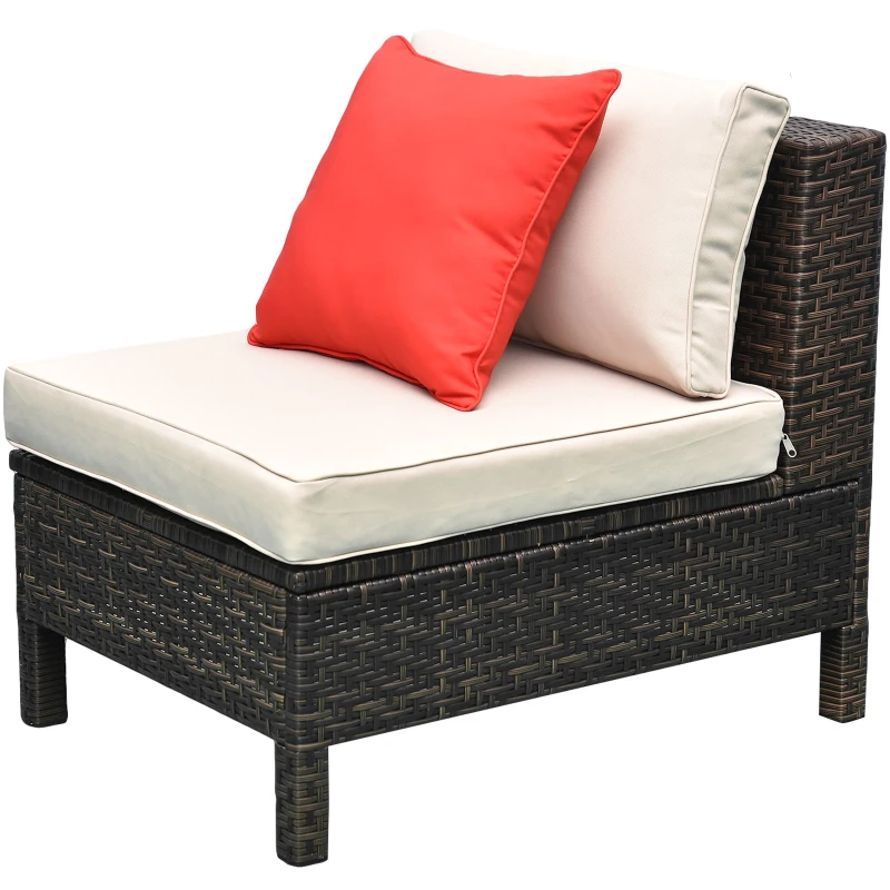 Outsunny 9 Piece Rattan Sectional Wicker Patio Sofa Set Outdoor Seating Furniture