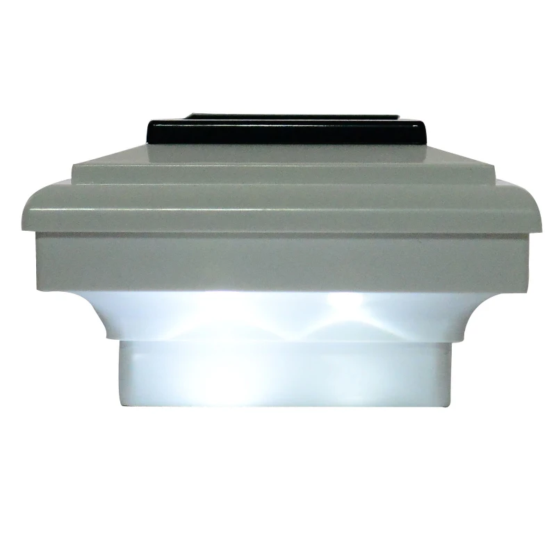 Outsunny Solar Powered LED Lamp Path Light Deck Garden Fence Post Cap - White