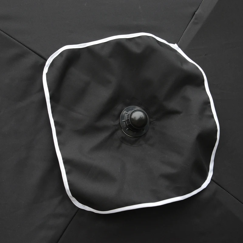 Outsunny 5.8' Compact Portable Round Sun Shade Folding Beach Patio Umbrella - Black