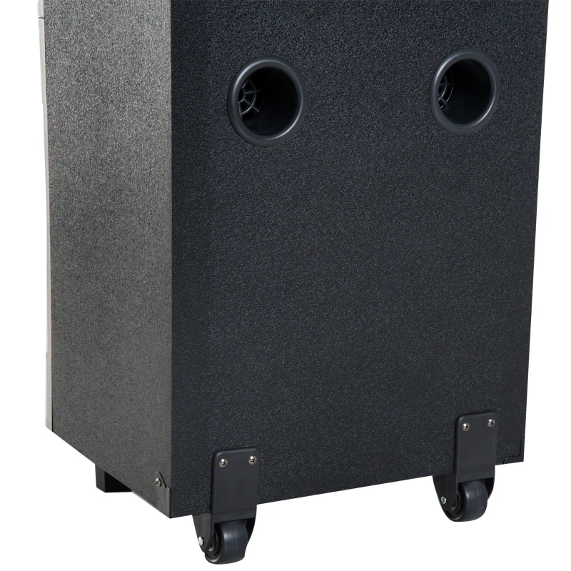 HomCom 80 Watt Portable Remote Control LED Bluetooth Dual Speaker System with Wheels