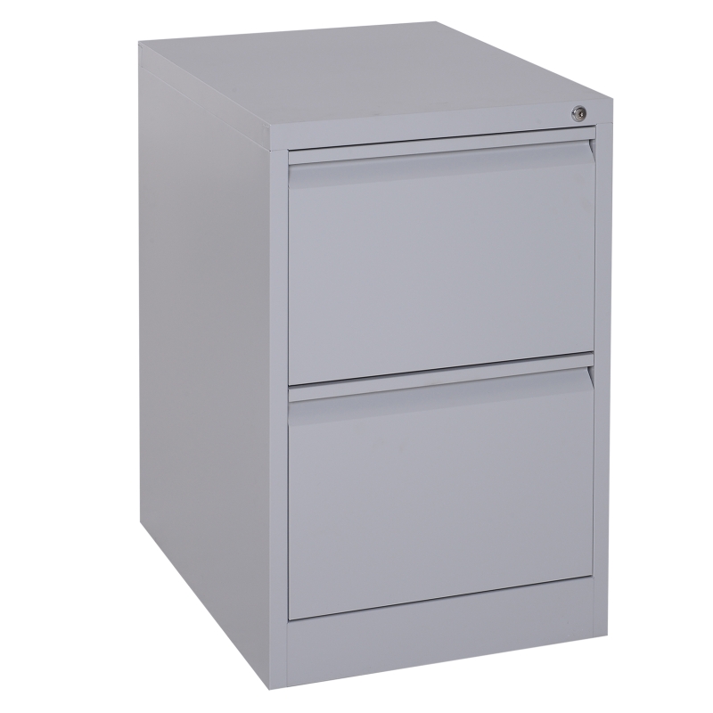 Vinsetto 28" Metal 2 Drawer Vertical Locking Office Filing Cabinet - Grey