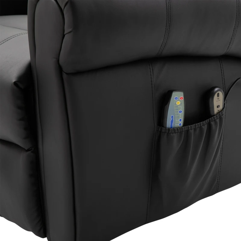 HOMCOM Power Lift Chair Heated Vibrating Massage Recliner Sofa with Remote PU Black