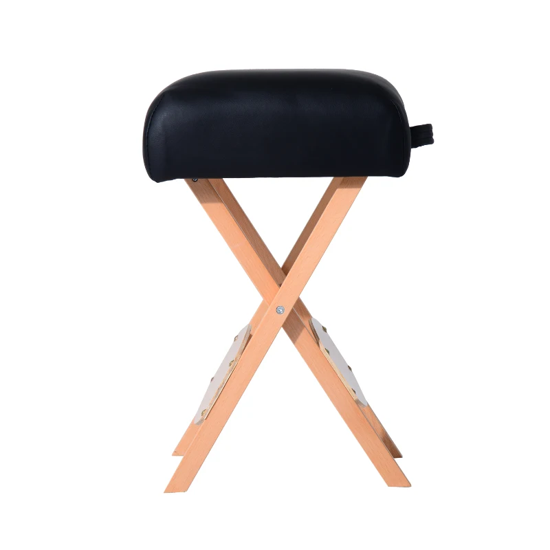 HomCom 22" Portable Massage Stool and Pillow Set - Black