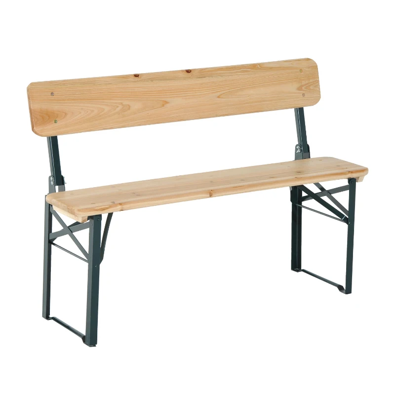 Outsunny 4' Wooden Outdoor Folding Picnic Table Set with Benches