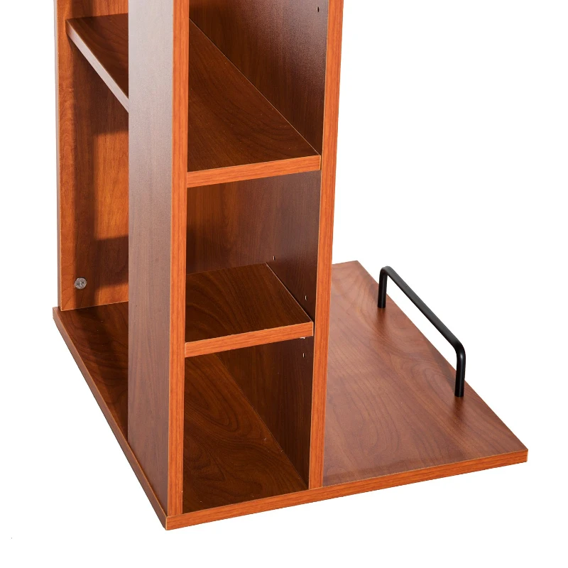 HomCom 47" Compact Wooden Modern Home Office Desk with Storage Shelves and Cabinet - Brown Golden Oak