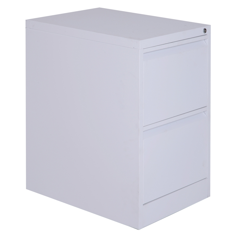 Vinsetto 28" Metal 2 Drawer Vertical Locking Office Filing Cabinet - White
