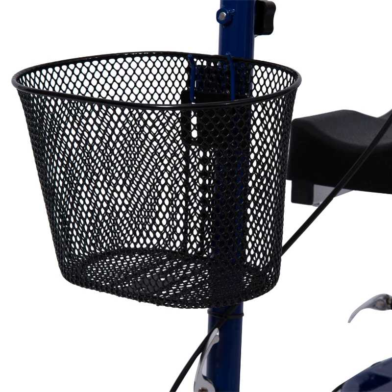 HomCom Steerable Knee Walker Scooter with Basket - Blue