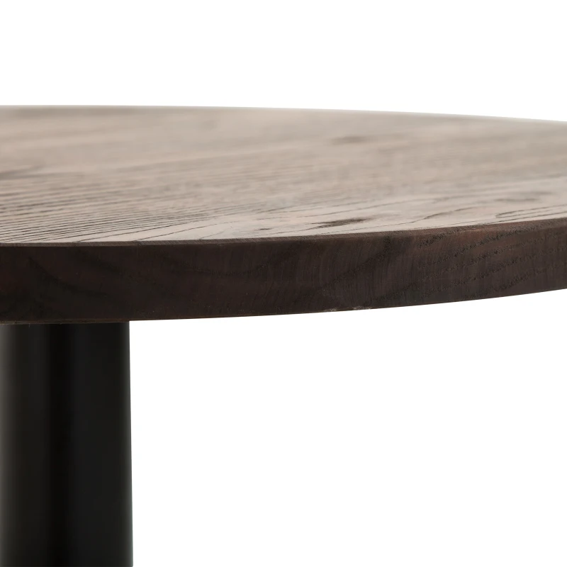 HOMCOM Rustic Industrial Bar Height Pub Table, 42"H, Metal with Elm Wood Top, Perfect for Casual Dining & Entertainment Spaces