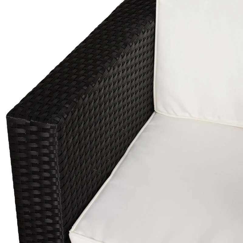 Outsunny Rattan Wicker Sofa Patio Chair w/ Weather-Resistance & Washable Cushion Cover - Pool/Patio/Spa