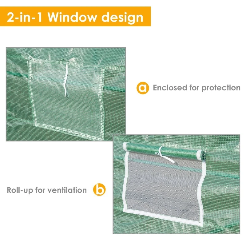 Outsunny 20’ x 10’ x 7’ Plastic Portable Outdoor Patio Walk-In Greenhouse Kit