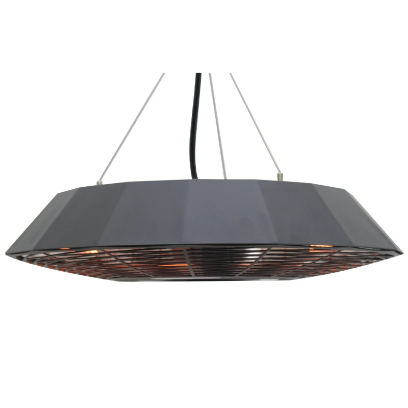 Outsunny 1500 Watt Energy Efficient Indoor Outdoor Ceiling Mounted Electric Patio Heater with Remote - Black