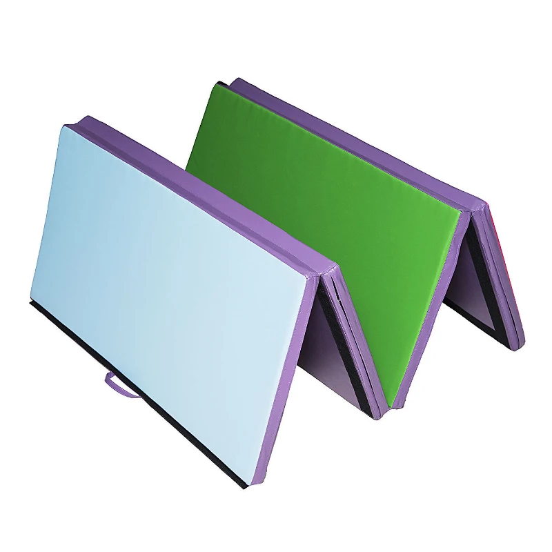 Soozier 6' x 4' x 2" PU Leather Folding Gymnastics / Martial Arts Mat - Pastels