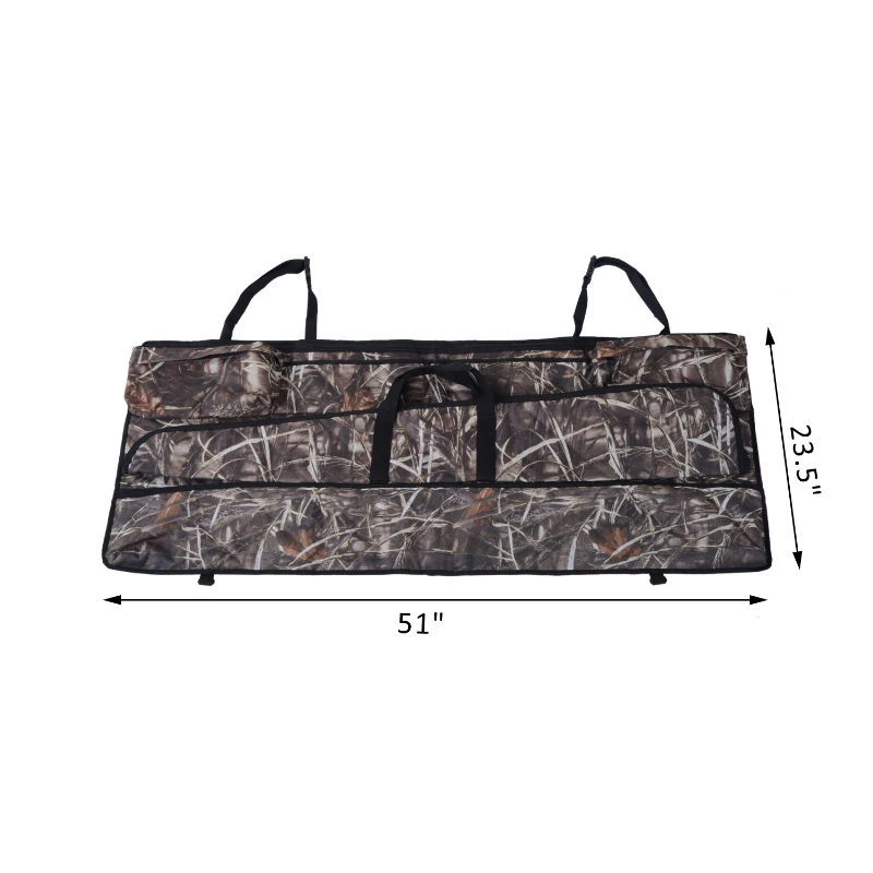 HomCom 50" 3 Rifle Truck Seat Gun Organizer with Pockets - Camouflage