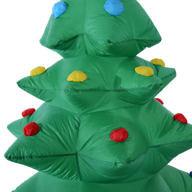 HomCom 7' Tall Outdoor Animated Inflatable Inflatable Christmas Lawn Decoration - Rotating Christmas Tree