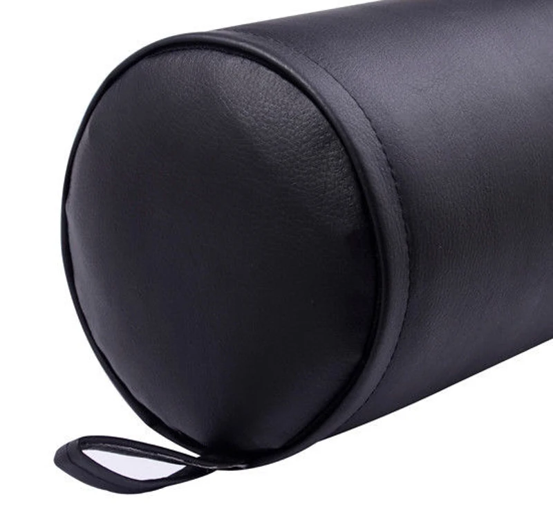 Soozier 25" Full Round Faux Leather Bolster Lumbar Support Massage Pillow - Black