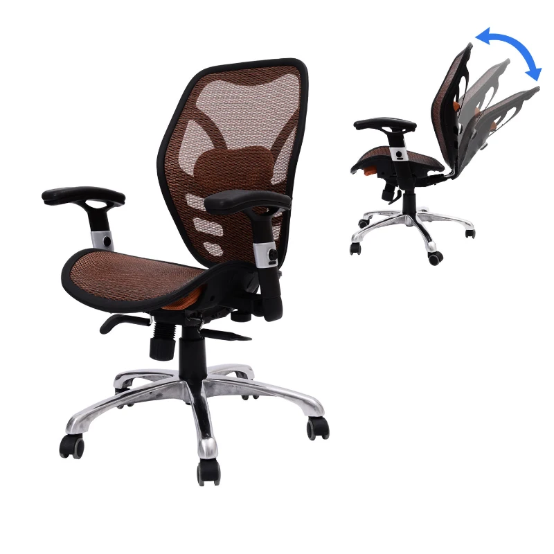 HomCom Mesh Ergonomic Home Office Desktop Computer Chair - Orange