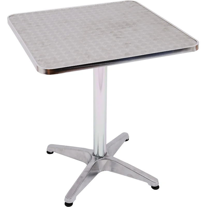 HomCom 24" Adjustable Square Stainless Steel Top Aluminum Standing Bistro Bar Table