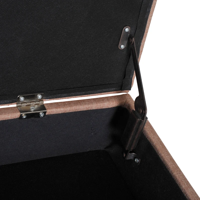 HomCom 30" Oxford Fabric Tufted Upholstered X Leg Storage Ottoman Bench - Brown