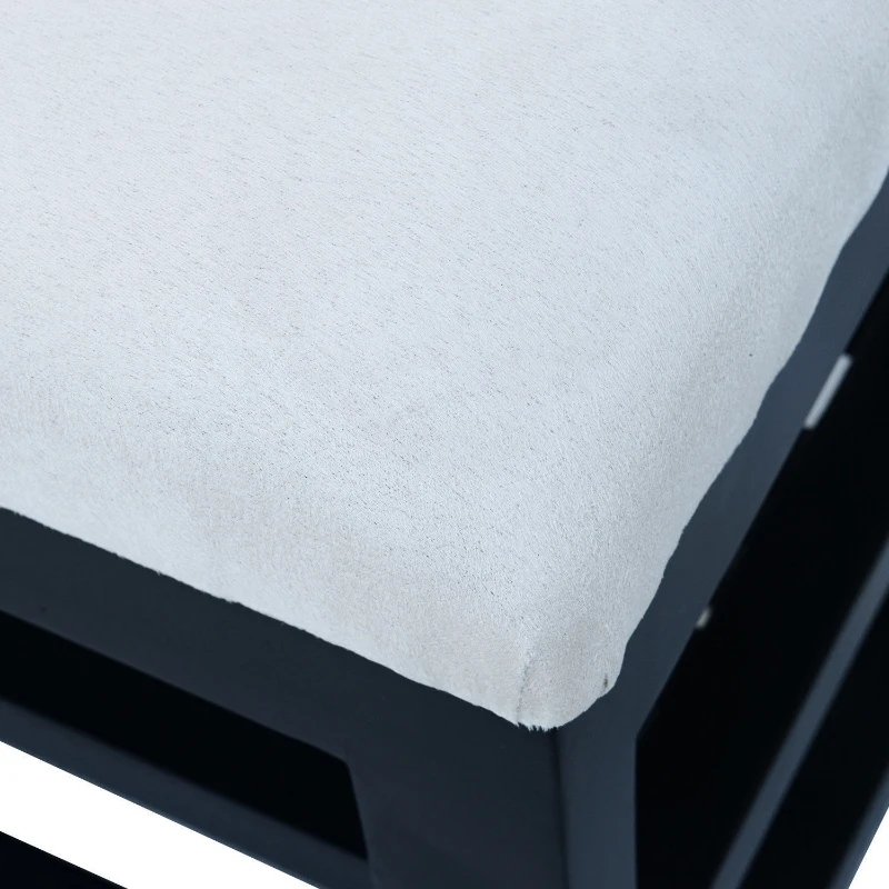 HomCom 31" Compact Wooden Entryway Shoe Organizer Storage Bench - Cream White