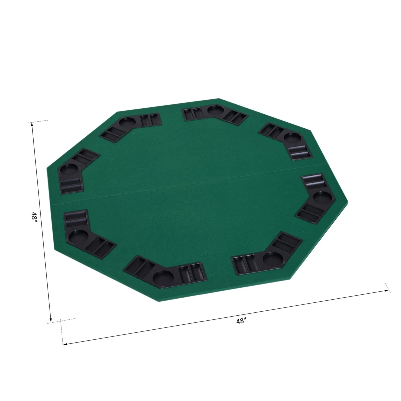HomCom 48" Deluxe Foldable Poker Table Game Tabletop with Carrying Bag