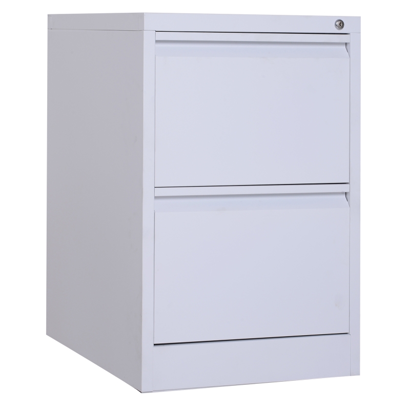 Vinsetto 28" Metal 2 Drawer Vertical Locking Office Filing Cabinet - White