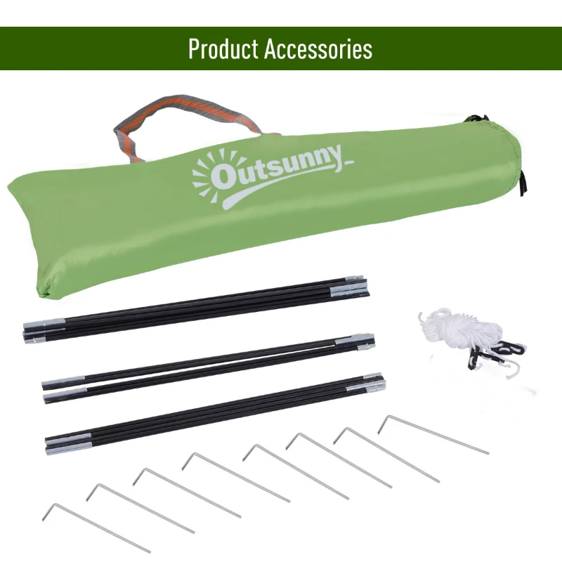 Outsunny Portable Automatic Pop Up Sun Protection Beach Tent Cabana with Door - Green