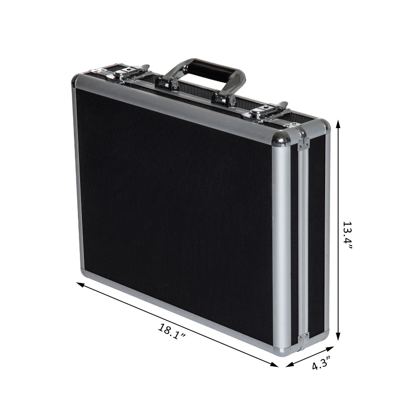 HomCom 18" Lockable Heavy Duty Pistol / Handgun Gun Safety Case - Black