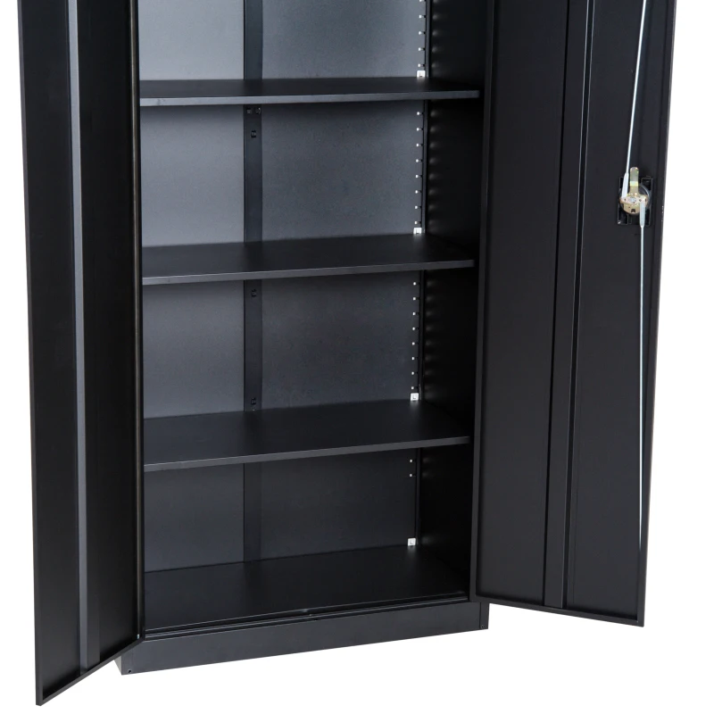 Vinsetto 72” Tall Steel Large Freestanding Commercial Warehouse Utility Storage Cabinet - Black