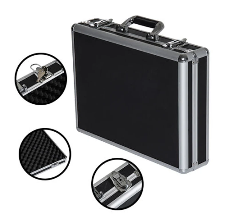 HomCom 18" Lockable Heavy Duty Pistol / Handgun Gun Safety Case - Black