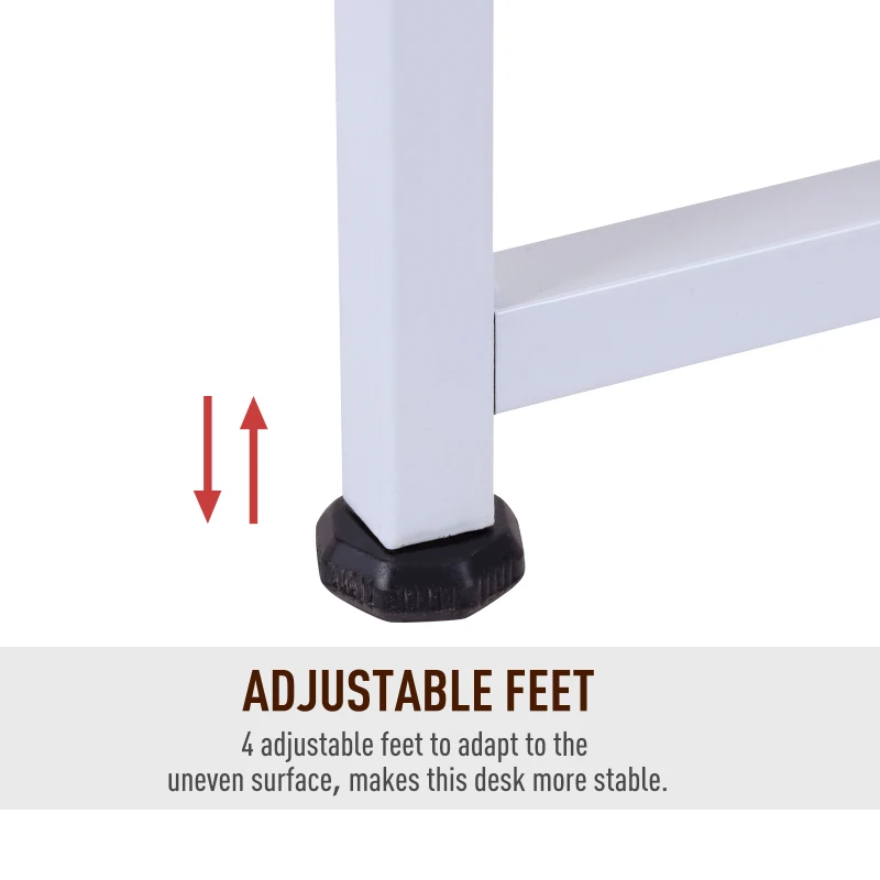 HomCom 47" Versatile Wood Top Drop Leaf Office Computer Desk Folding Side Table - White
