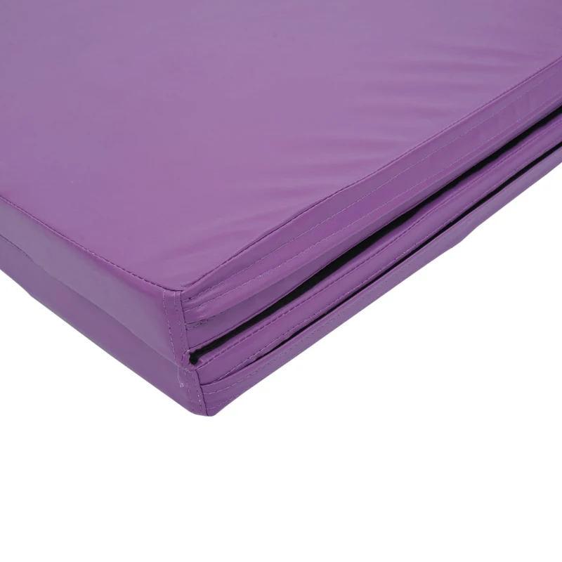 Soozier 6' x 4' x 2" PU Leather Folding Gymnastics / Martial Arts Mat - Purple