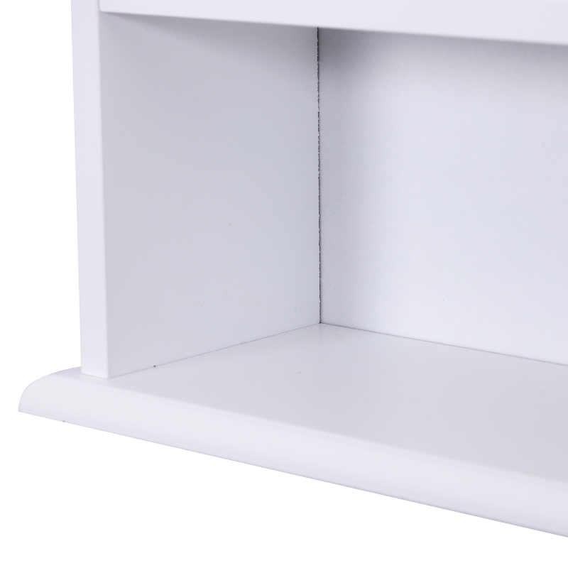 Kleankin Wall Mounted Bathroom Storage Cabinet with Mirror and Double Doors - White