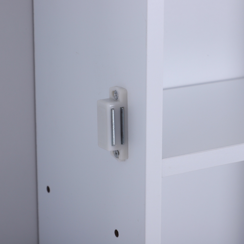 HomCom 23.5" W x 28" H Wooden Wall Mounted Bathroom Storage Cabinet - White