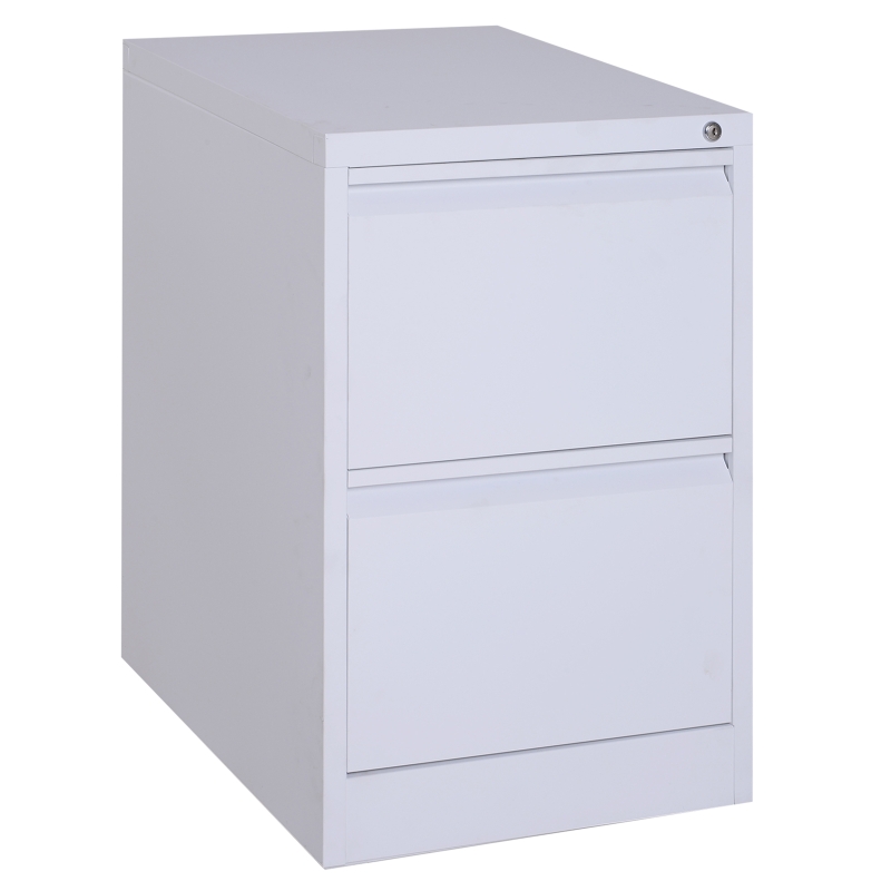 Vinsetto 28" Metal 2 Drawer Vertical Locking Office Filing Cabinet - White