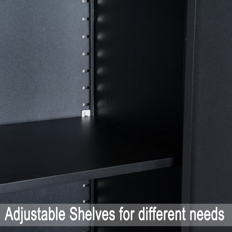 Vinsetto 72” Tall Steel Large Freestanding Commercial Warehouse Utility Storage Cabinet - Black