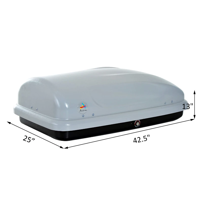 Aosom 7 Cubic Feet Cargo Box - Hard-Shell Rooftop Rack Luggage Carrier