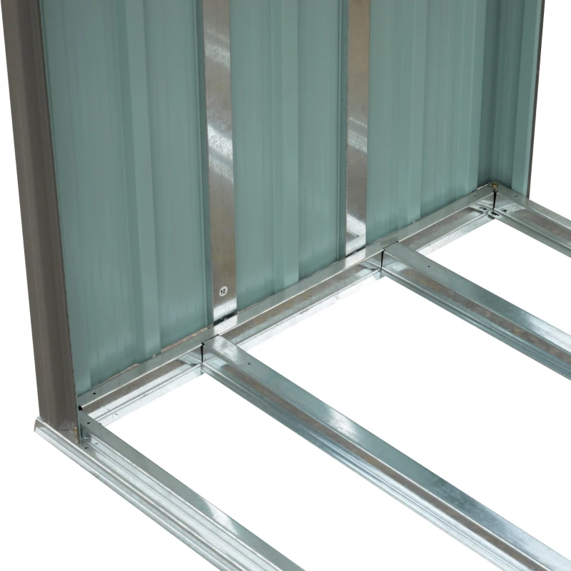 Outsunny 85" Steel Sturdy Firewood Covered Shed Storage Rack - Gray