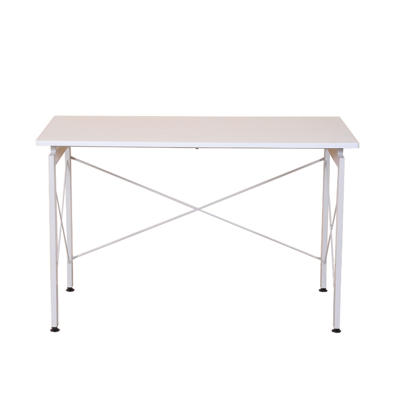 HomCom 48" Sturdy Simple Late Modern Home Office Desk Workstation with Anti-Slip Feet - White