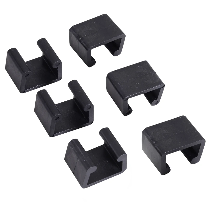 Outsunny 6 Piece Wicker Rattan Outdoor Patio Fan Shape Glass Coffee Table Furniture Set