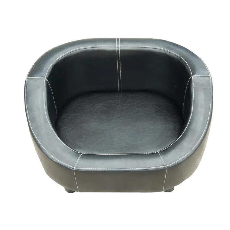 Pawhut Deluxe PU Leather Pet / Dog Sofa Bed - Black