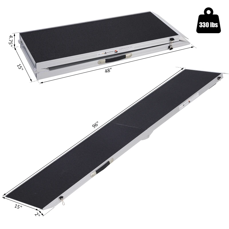 Open Box PawHut 96” Portable Bi-Fold Folding Pet Ramp for Large Dogs Car Truck SUV