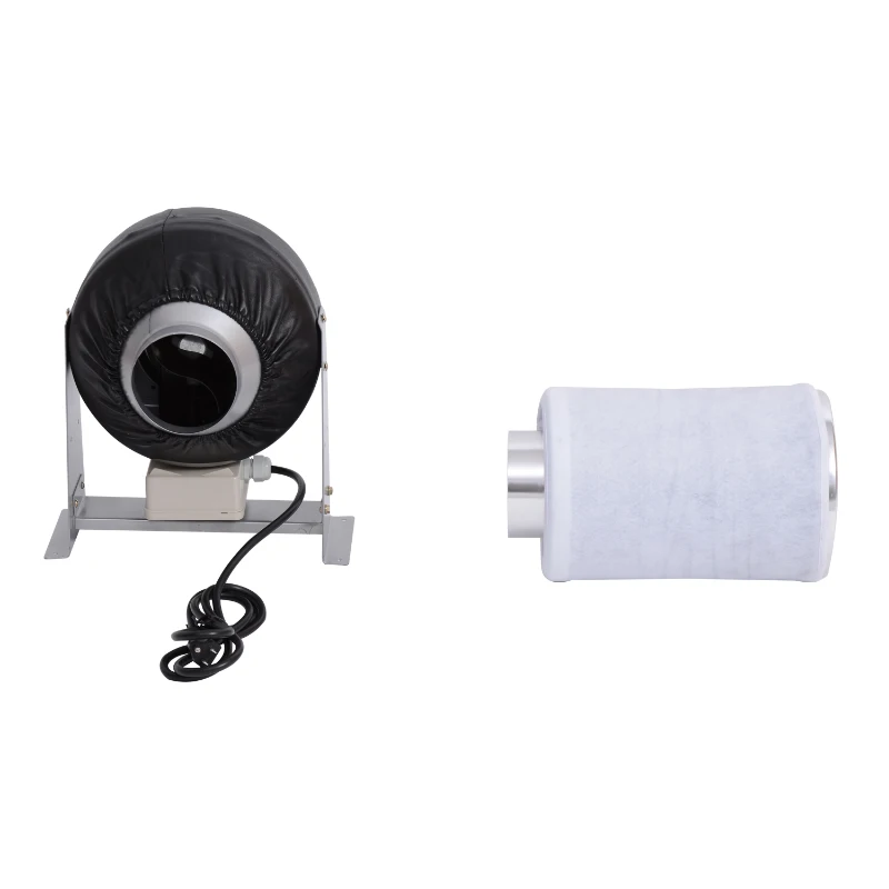 HomCom 4-Inch Carbon Air Filter and Inline Fan Combo Kit
