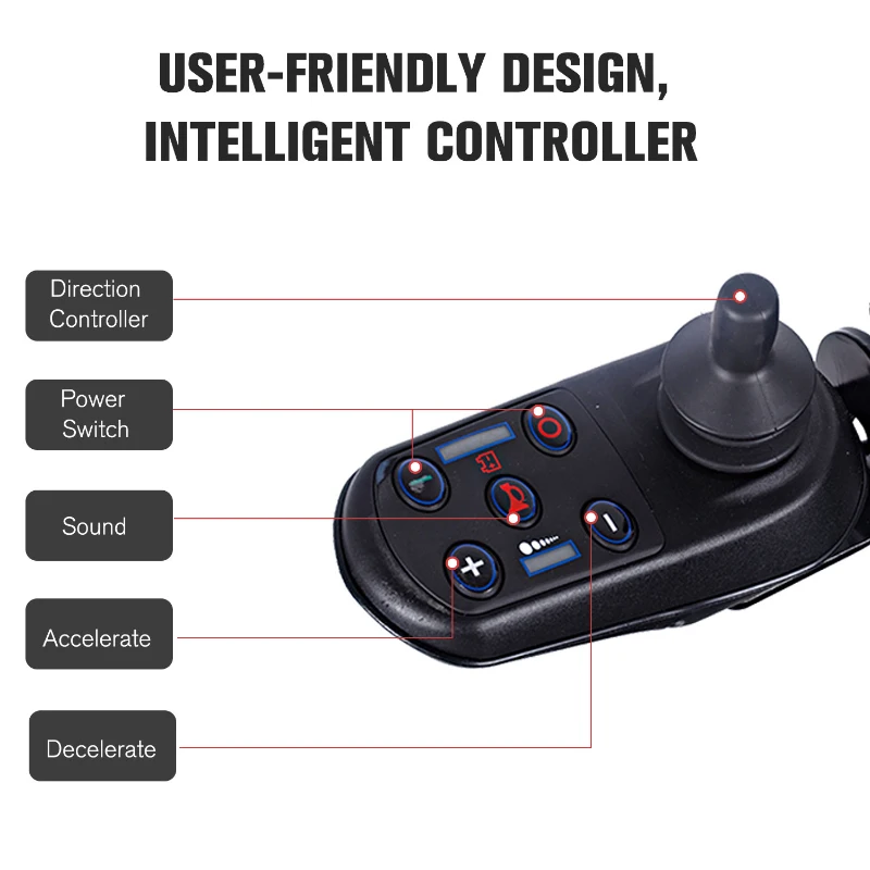 HomCom Lightweight Portable Folding Collapsible Electric Mobility Wheelchair