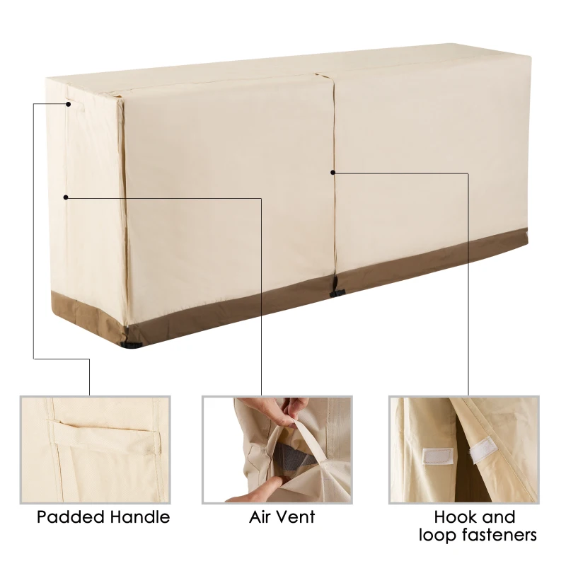 Outsunny 8.5' Outdoor Firewood Log Rack Cover - Beige / Coffee