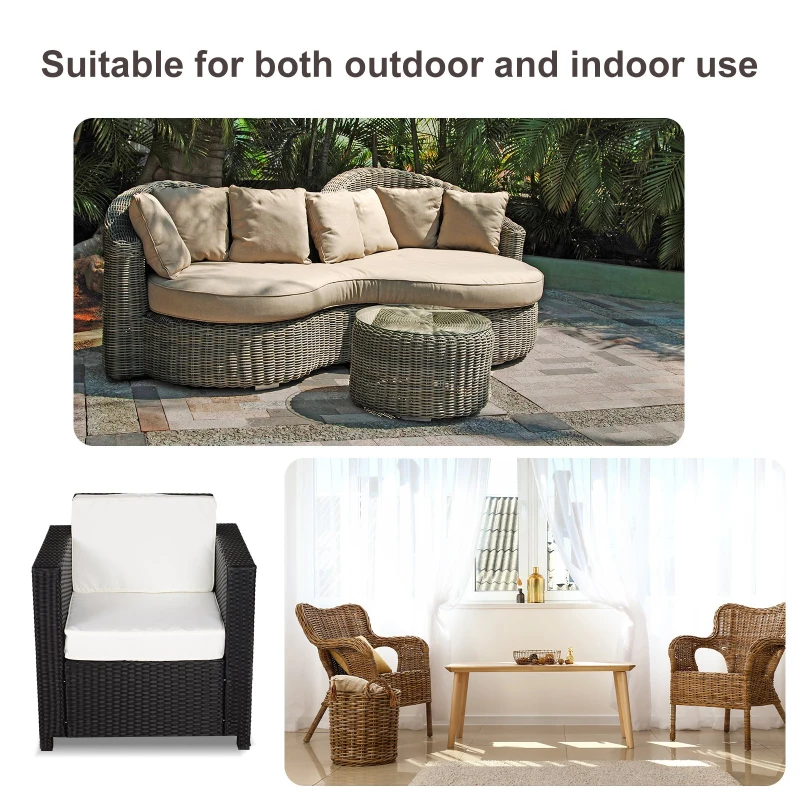 Outsunny Rattan Wicker Sofa Patio Chair w/ Weather-Resistance & Washable Cushion Cover - Pool/Patio/Spa