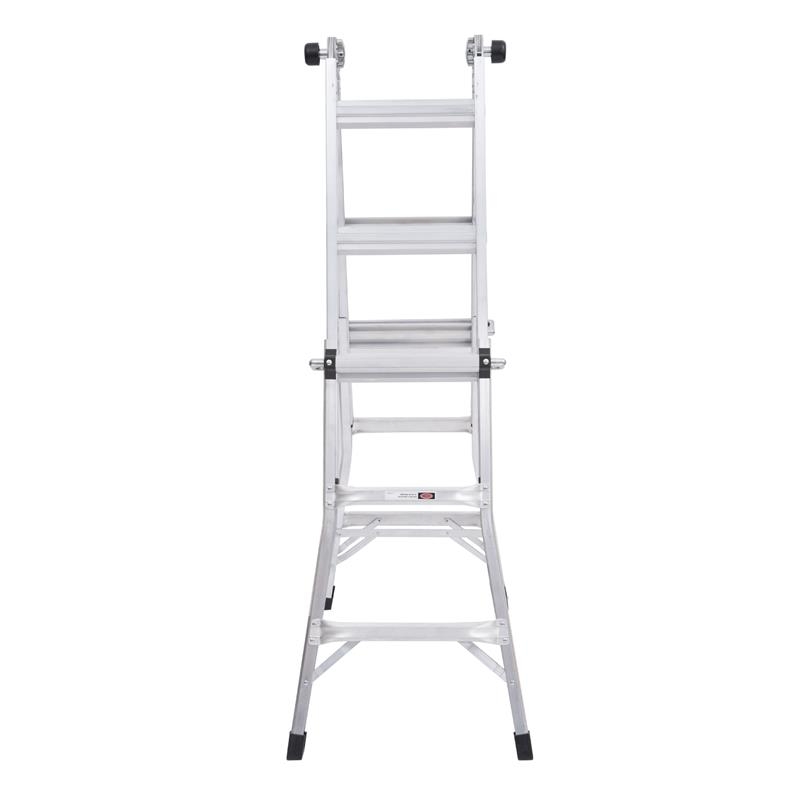HomCom 11' Adjustable Multi-Purpose Aluminum Folding Ladder